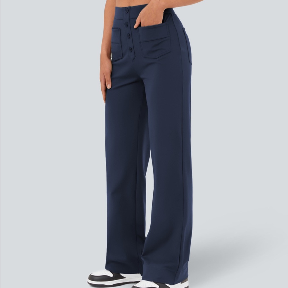 HALARA Navy Wide-Leg Pants - Picture 3 of 12